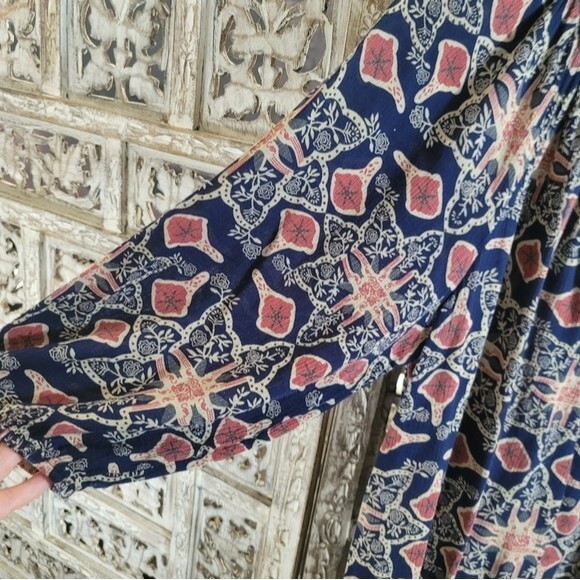 Vintage America Womens 3/4 balloon sleeve Peasant Top button up Size  Large - Picture 6 of 16